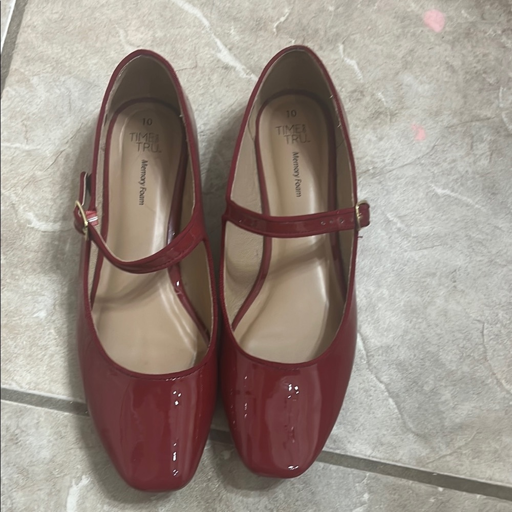 Time and Tru Women's Red Mary Jane Shoes